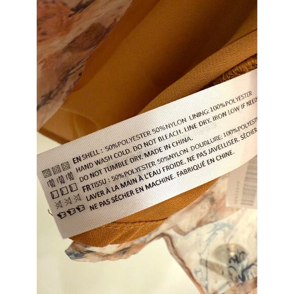 En Saison La Raque Mini Dress Marigold Multi Puff Sleeve Babydoll Size M - Picture 10 of 13